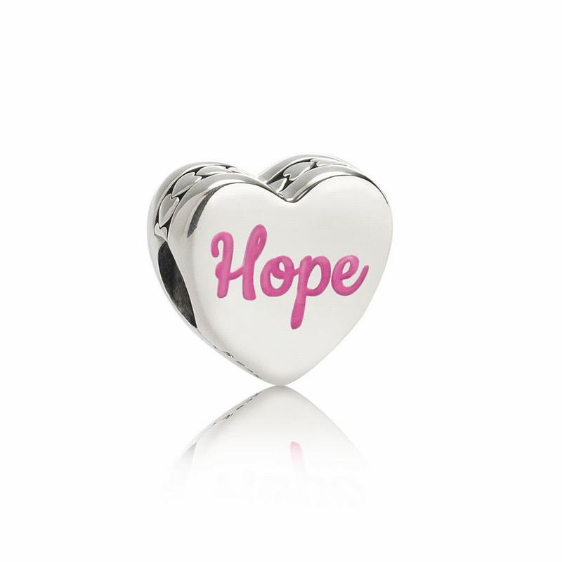 Pandora Australia Hope Ribbon Charm, Pink Enamel - Sterling Silver | VZUKYD925